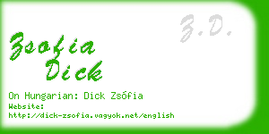 zsofia dick business card